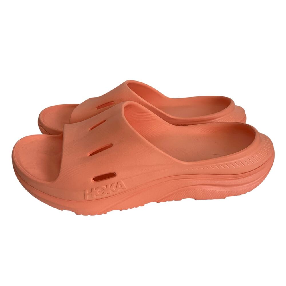 Hoka One One ORA Recovery Papaya Slides Size 12 - Picture 2 of 8